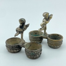 VINTAGE Brass Cherub Double