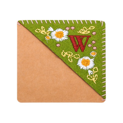 Embroidered corner bookmark - embroidered,