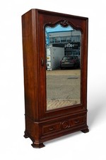 Victorian Mahogany Mirror Fronted Wardrobe With Drawer. By Shoolbred & Co