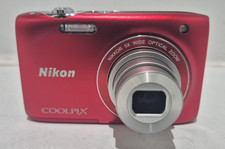 Nikon Coolpix S3100 Digital Camera in Red - Unboxed with Charger & Battery