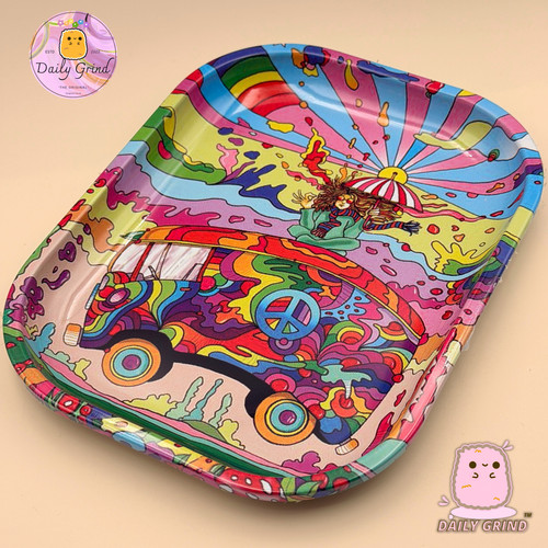 Colourful hippie van peace - van,
