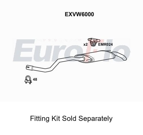 Rear muffler silencer - rear, insert