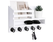 Wood Key and Mail Holder Wall