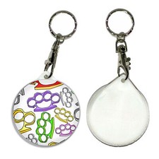 Knuckle Duster Pattern Key Ring Round Button Badge (55mm)