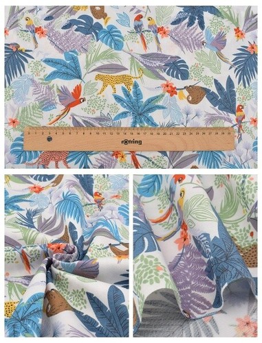 Jungle animals print fabric - ,