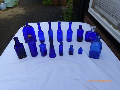 Cobalt blue glass bottles - glass,