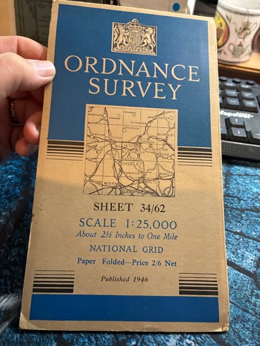 Vintage ordnance survey map - vintage,
