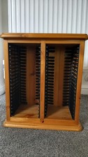 Solid Pine Wood CD Storage Rack – Free Standing Tower Holds 40 CDs