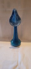 Vintage Alum Bay Glass "jack in the pulpit" mottled Blue Art Glass Vase 
