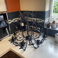 Laura Ashley Lavenham 8 Arm Black Chandelier.