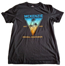McKenzie Sportswear Black Cotton T-shirt Short sleeves with Graphic Size M NWOT