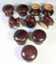 MAHOGANY REPLACEMENT WOODEN DOOR KNOBS SMALL KITCHEN CABINET HANDLES SOLID WOOD