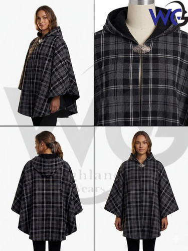 Scottish highland tartan cape - scottish,
