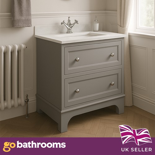 Grey bathroom vanity - vanity, unit