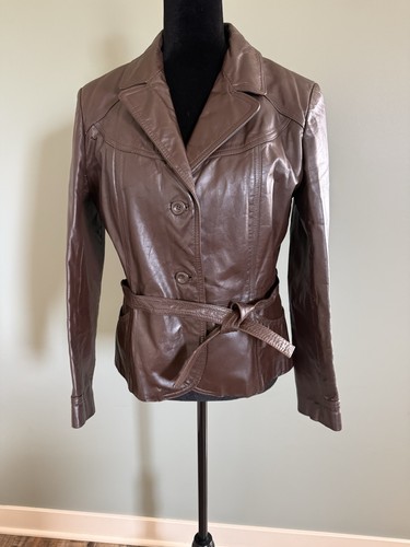Vintage brown genuine leather - brown,