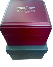 Breitling Used Wooden Watch Box With OUTER BOX INCLUDED SOFT INNER PILLOW