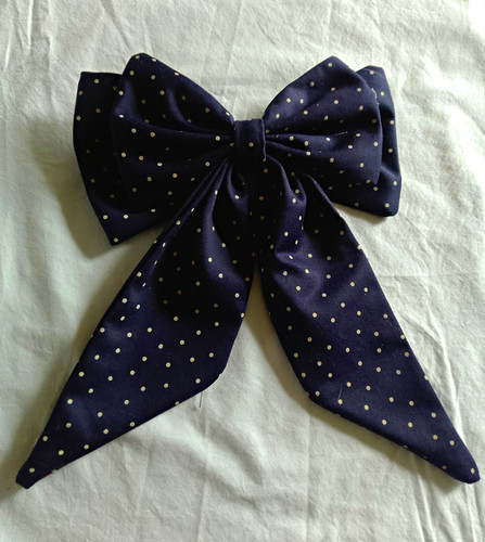 Navy polka dot - navy, bow