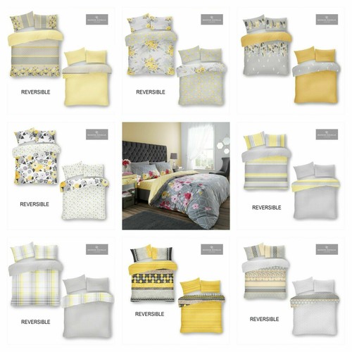 Yellow ochre printed duvet - printed,