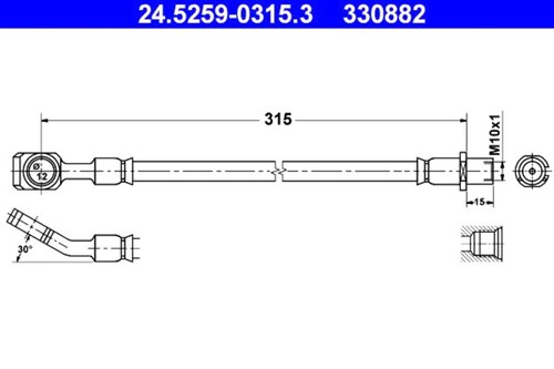 Brake hose ate fits - fits, saab