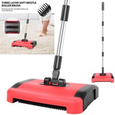 Carpet Sweeper Manual Cleaner Floor Duster Broom Pet Indoor Sweeping 180° Rotate