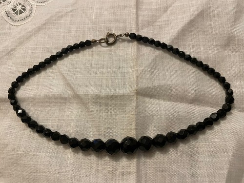 Vintage faceted black jet - vintage,