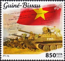 VIETNAM WAR PAVN PT-76 Amphibious Light Tank Stamp (2023 Guinea-Bissau)
