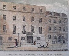 Yearsleys Hotel & Boarding House, Cheltenham. 1826 print. Gloucestershire print