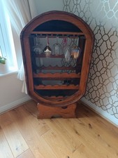 Sheesham Indian Wooden Glass Drinks Cabinet cupboard Wine Rack-Clct Ashtead