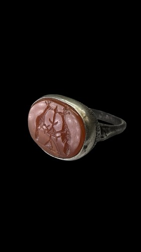 Medieval silver seal ring - silver,
