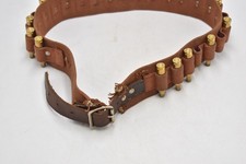 Vintage Leather & Canvas .243 Winchester Cartridge Belt Small Empty Cartridge