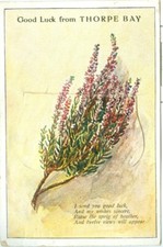 Good Luck from Thorpe Bay - novelty pullout - sprig of heather - Southend-on-Sea