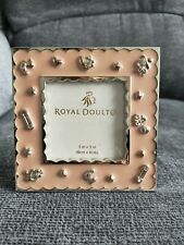Royal Doulton Baby Photo Frame. Small Enamel & Silver Square 