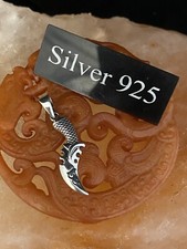 Silver Hunting Knife Pendant And Silver Chain
