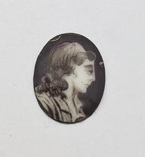 SMALL LIMOGES ENAMEL LONG HAIRED MALE PORTRAIT PANEL 18TH / 19TH CENTURY