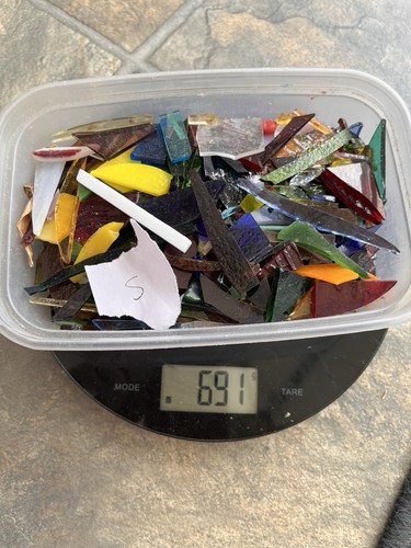 Stained glass offcuts mosaic - stained,