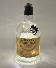 Monkey Shoulder Whiskey Bottle Lamp | Cork Fairy Lights | Upcycled Whiskey Gift