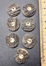 7 Antique Stag Antler Horn 20mm Buttons