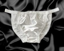 Ivory White Satin Sissy Frilly