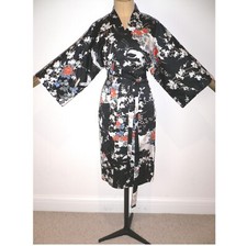 V. RARE, FULLY LINED, VINTAGE, JAPANESE KIMONO STYLE, FAUX SILK, DRESSING GOWN