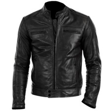 MENS REAL BLACK LAMBSKIN