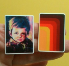 Kitsch Dolls House Lundby Size Pictures Crying Boy & 70s Retro Miniature Vintage