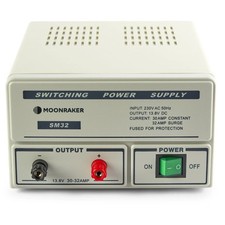 MOONRAKER SM32 30-32 Amp Switch Mode Power Supply - 2 Yr Warranty + Free Plugs