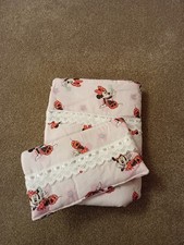 Dolls Pram/Cot Or Pram Quilt Minnie Mouse Set Handmade Machine Washable Packaged
