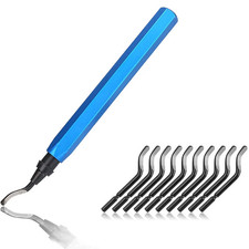 Expert Hand Deburring Tool & 10/20 High-Speed Steel Spare Blades Set Hole Deburr