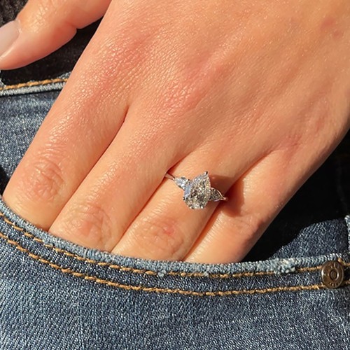 Diamond ring pear - ring, wedding