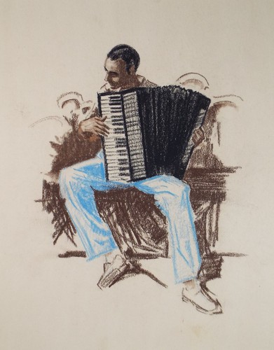 Original pastel drawing - pastel,