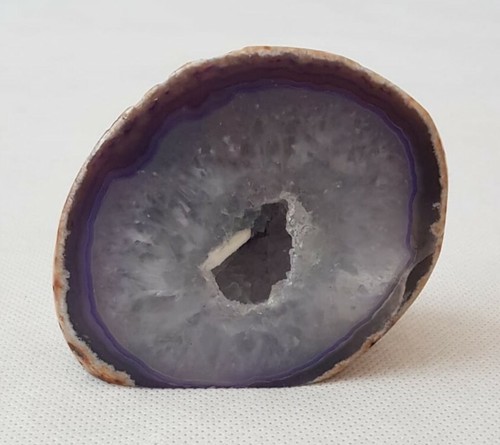 Polished purple agate crystal - agate,