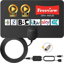 TV Aerial - TCFTT Digital TV Aerial Indoor 250+ Miles Amplified HD TV Antenna