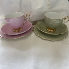 2 Roslyn Bone China Tea Trios