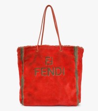 Fendi Leather Rabbit Fur Tote